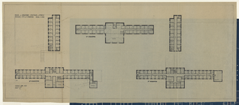 217637 Plattegronden van de 2e, 3e en 4e verdieping van Gebouw II van het Stads- en Academisch Ziekenhuis ...